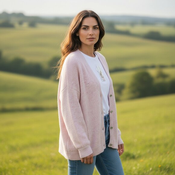 NWT Pretty Garden Women's Blush Pink Button Front Cardigan Sweater. Size XL - Picture 4 of 4